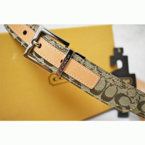 NWT Coach Leatherware belt brown tan silver buckle size S - Picture 4 of 5